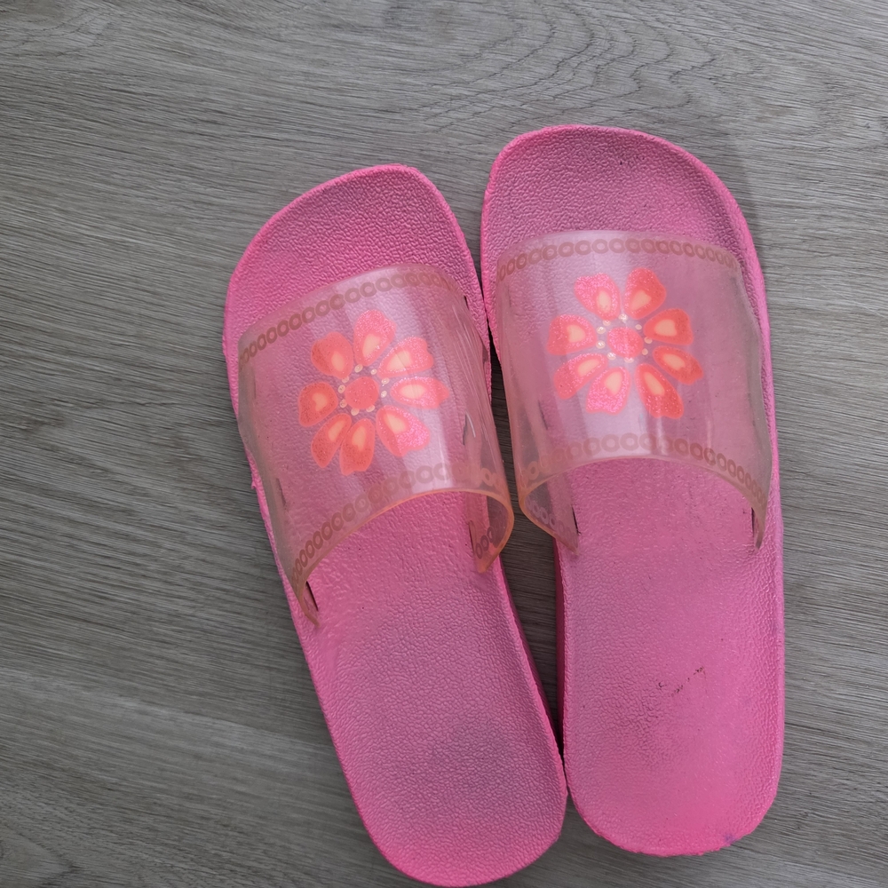 Pink Floral Slide Sandals